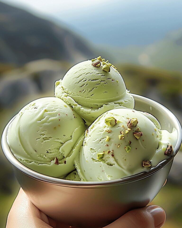 Glace onctueuse à la pistache